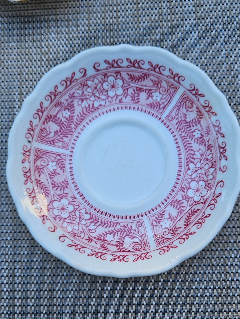 Syracuse China Saucer in Strawberry Pink.
